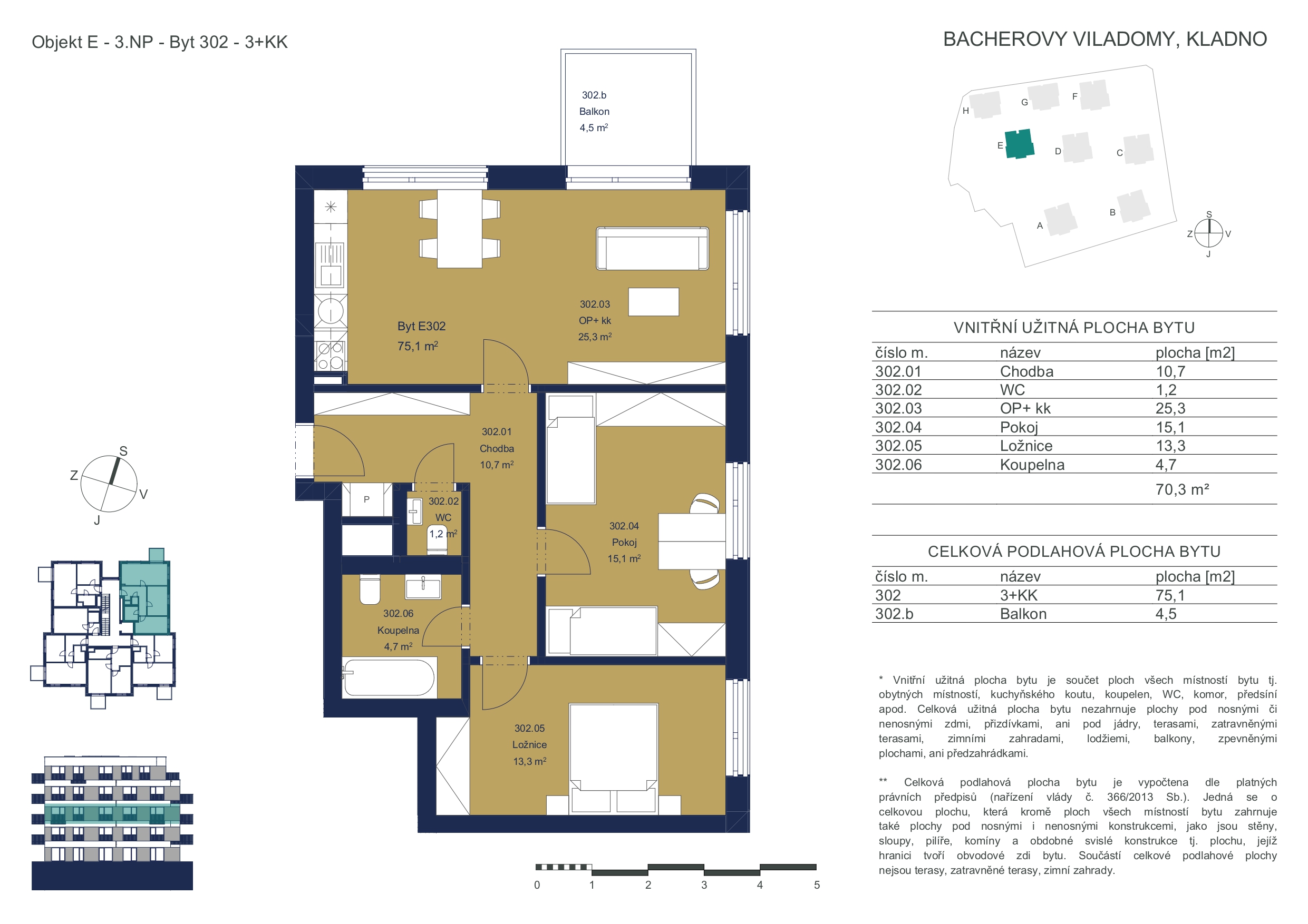 Byt E302 - Bacherovy Viladomy - 3+kk (73 m²)