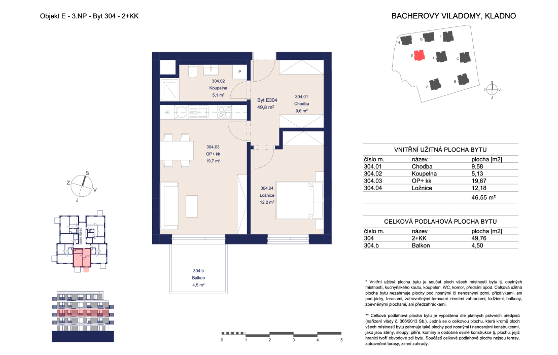 Byt E304 - Bacherovy Viladomy - 2+kk (49 m²)